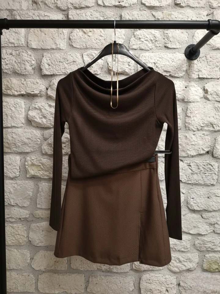 Karol Kahverengi Şort Etek