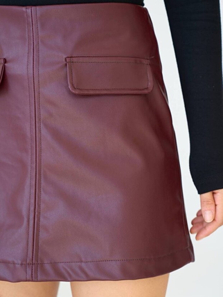 Telablanka Süper Mini Deri Etek