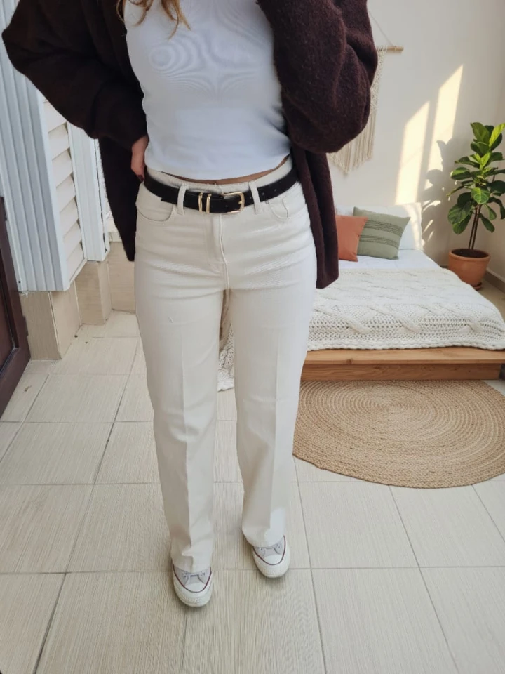 KEMERLİ STRAİGHT MODEL  YÜKSEK BEL  KOT PANTOLON