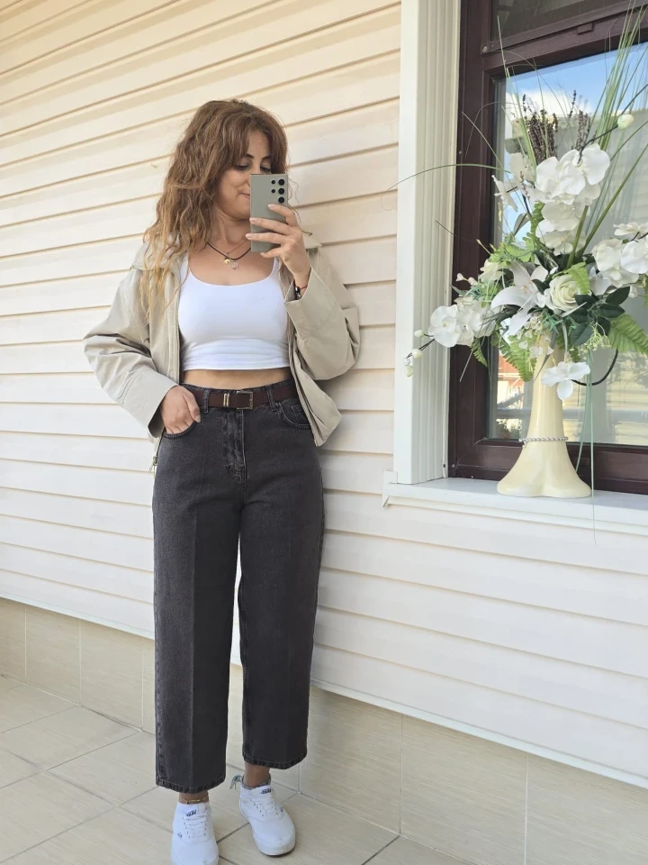 Mom Skater Kemerli Jean