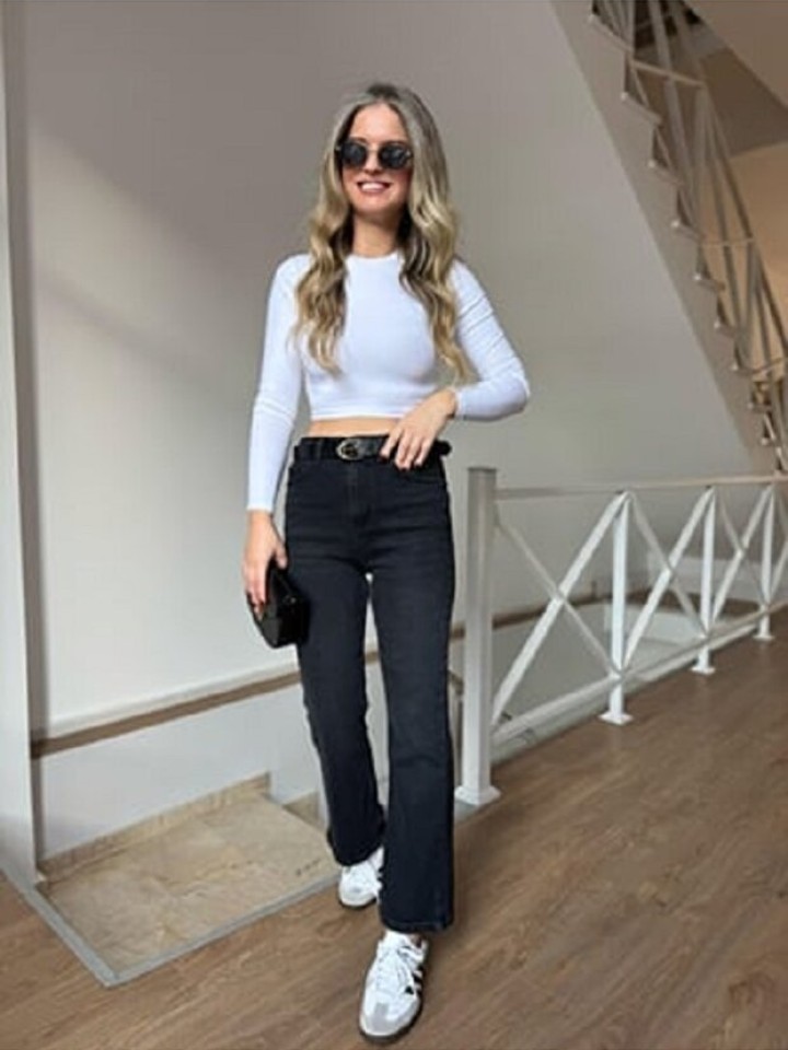 Telablanka Yüksek Bel Likralı Flare Jean