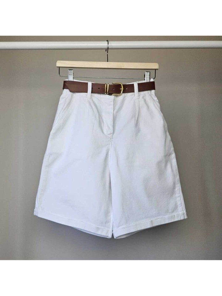 Telablanka Kemerli Likralı Şehir Boy Şort