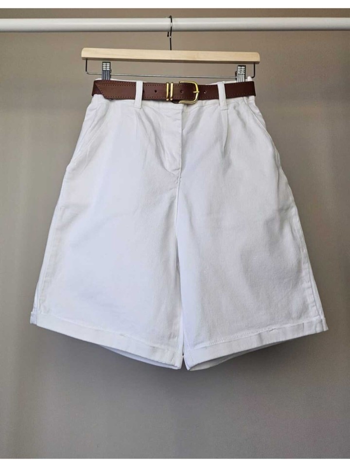 Telablanka Kemerli Likralı Şehir Boy Şort