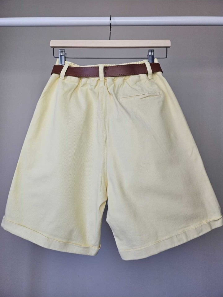 Telablanka Kemerli Likralı Şehir Boy Şort