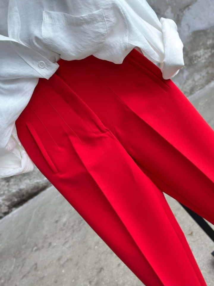 Telablanka Önü Flatolu Kumaş Pantolon