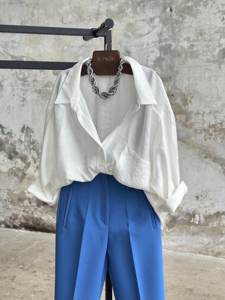 Telablanka Önü Flatolu Kumaş Pantolon