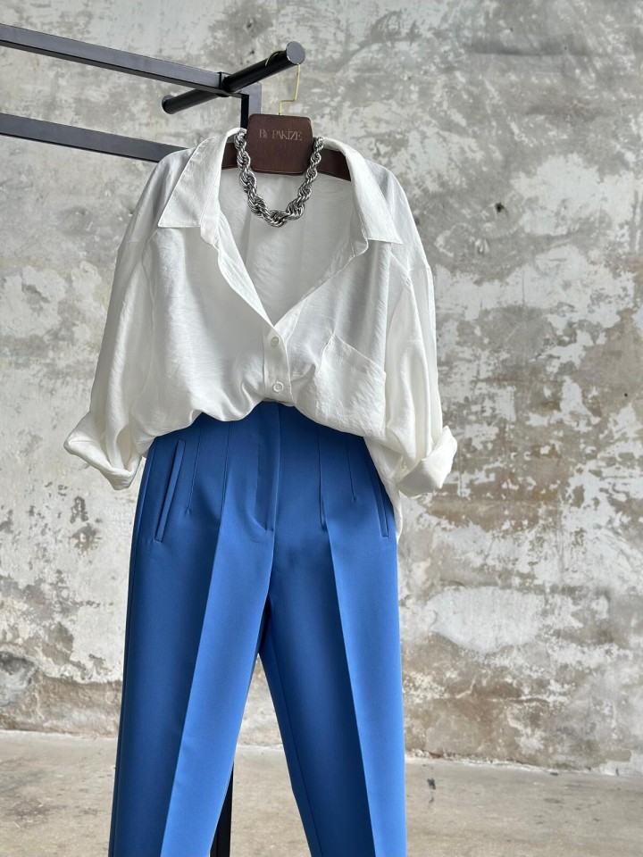 Telablanka Önü Flatolu Kumaş Pantolon