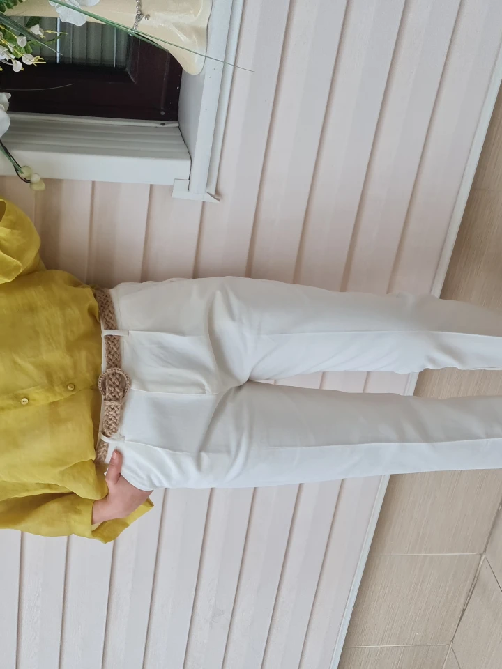 Hasır Kemerli Gabardin Pantolon 