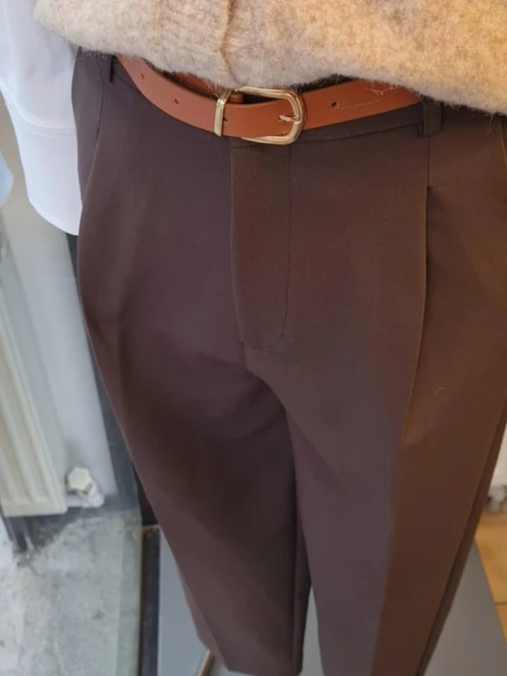 Karol Kahverengi Kemerli Pantolon