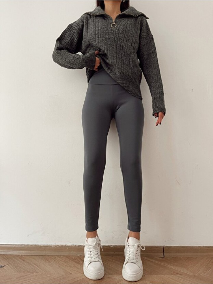 Kadın Kışlık Içi Polarlı Yüksek Bel Toparlayıcı Tayt