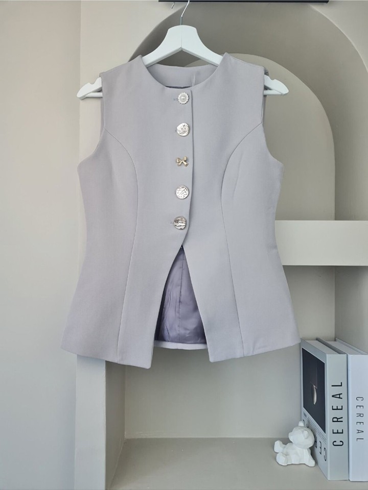 Telablanka Farklı Düğme Kuplu Önü V Kesim Yelek