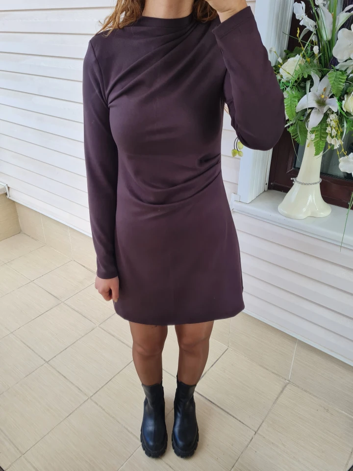 Drapeli Kısa Elbise