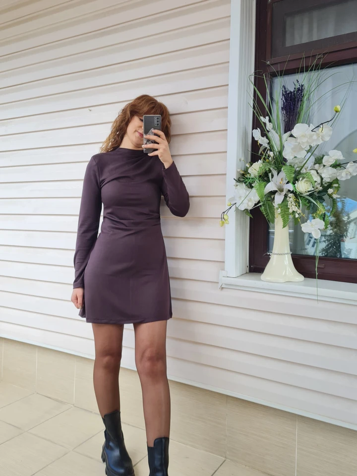 Drapeli Kısa Elbise