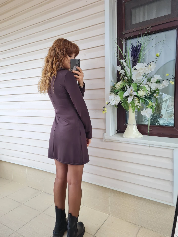 Drapeli Kısa Elbise