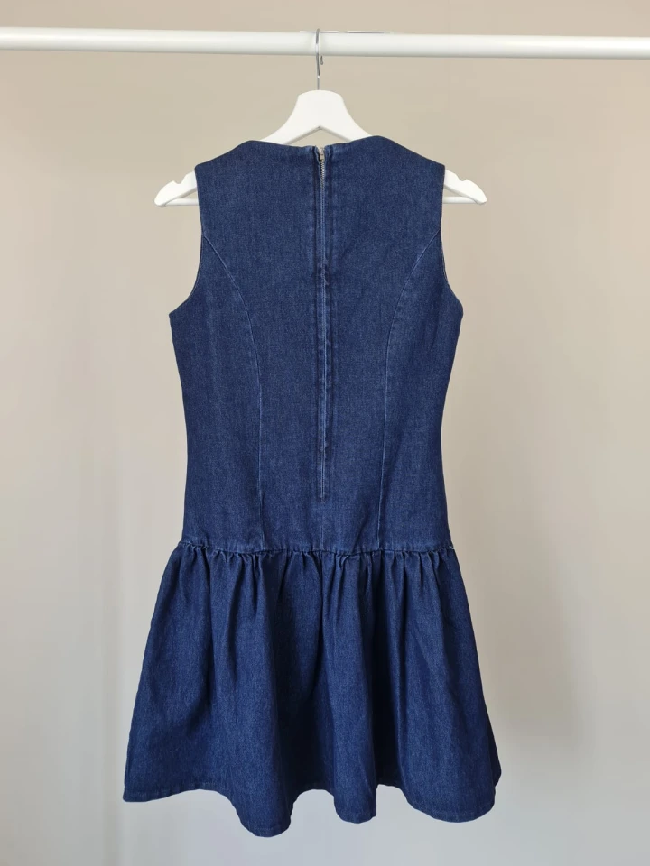 Kısa Pileli Kot Etek