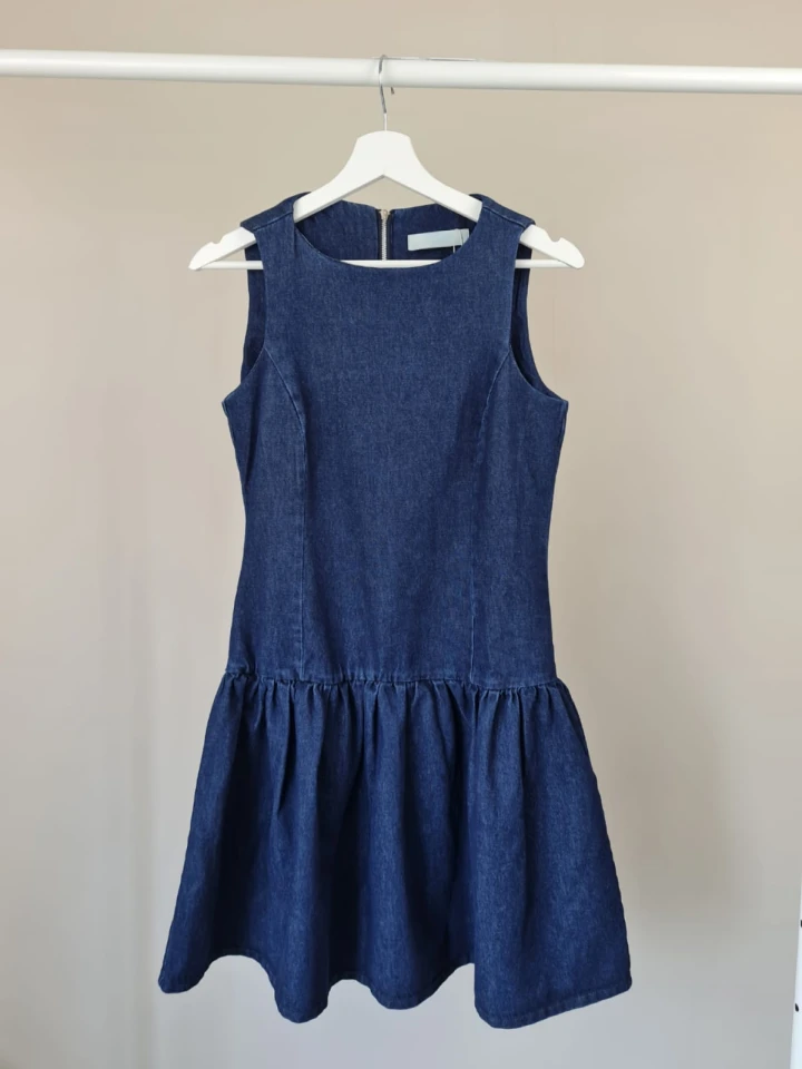 Kısa Pileli Kot Etek