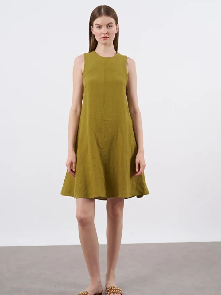 Telablanka Ham Keten Elbise