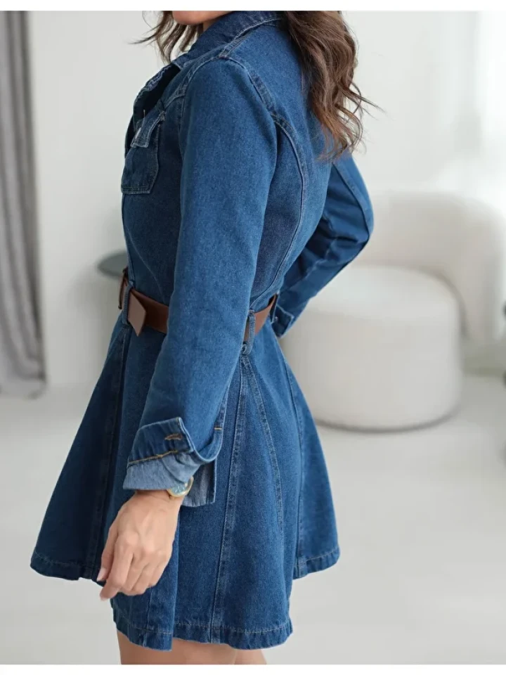 Telablanka Kemerli Mini Kot Elbise