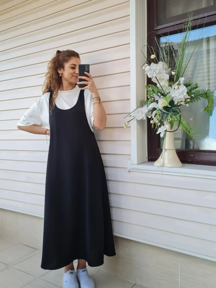 Tişört Elbise 2'li Takım - Siyah renk