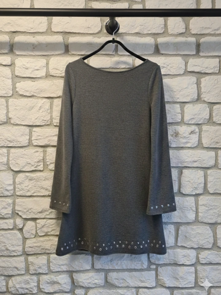 Zımba Detaylı Mini Elbise