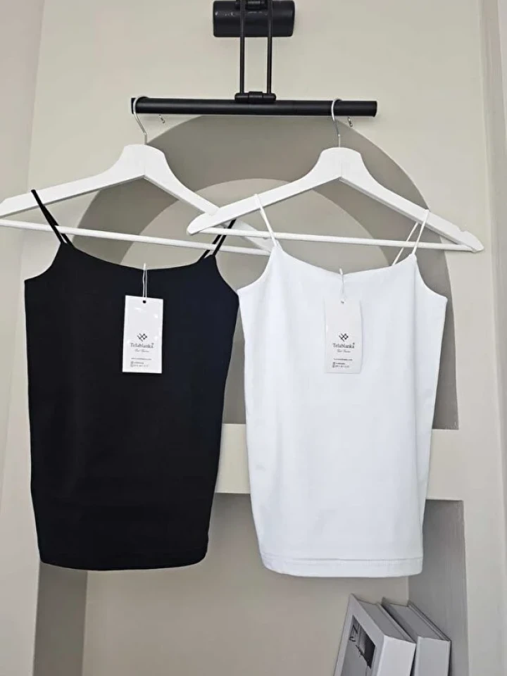 Telablanka 2'li İp Atlet Siyah-Beyaz