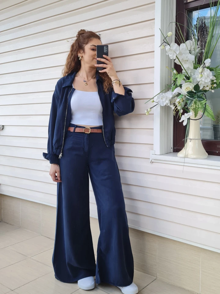 Yumuşak Dokulu Tensel Denim Takım 