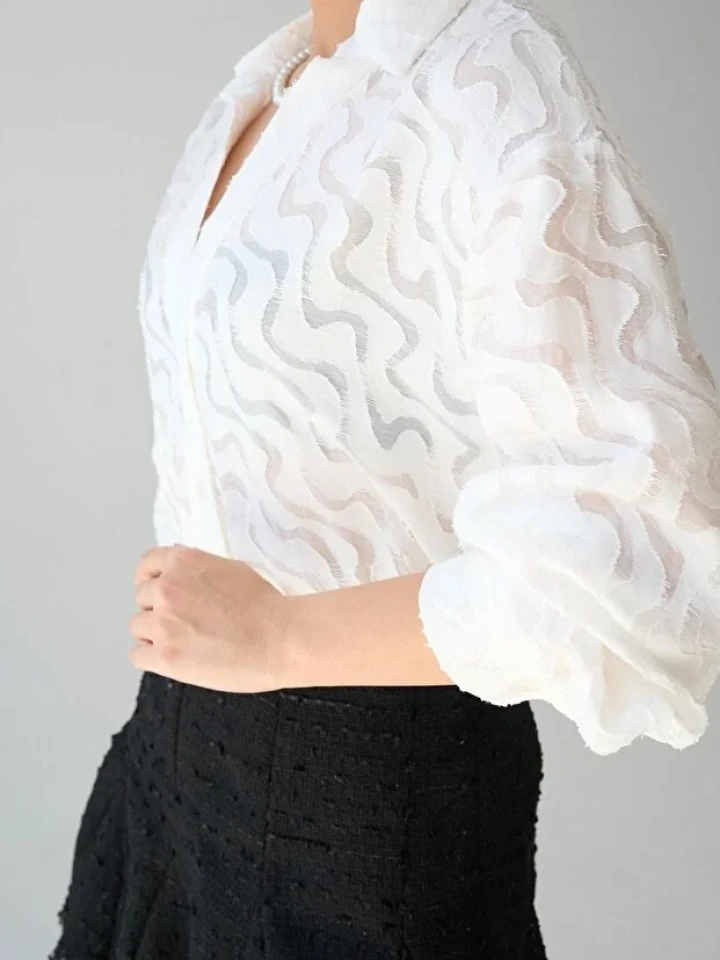 Kadın Desenli-Jakarlı Gömlek