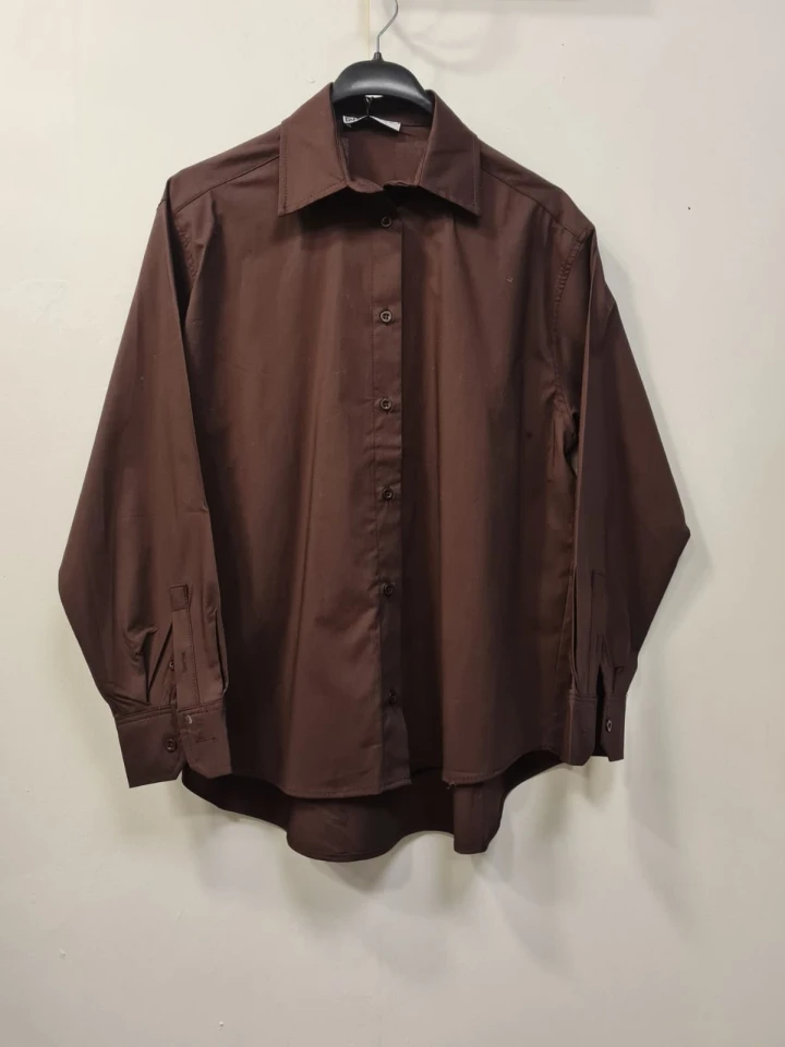 Kahverengi Rahat Kesim Gömlek