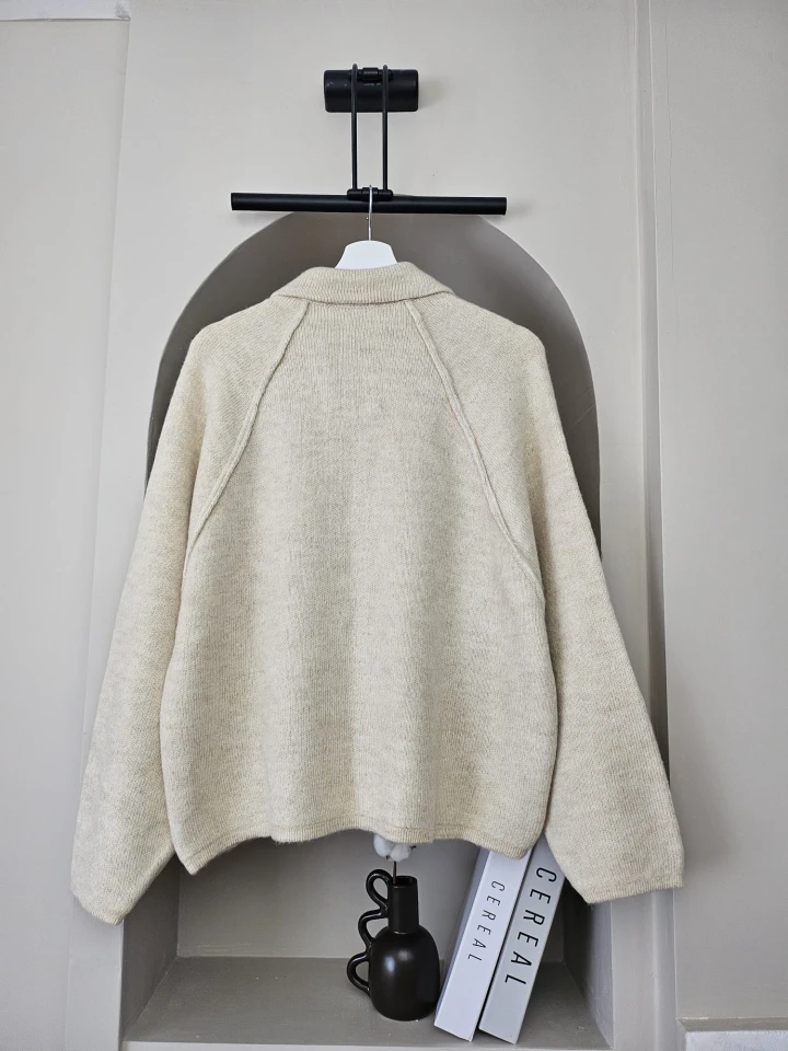 Fermuarlı Oversize Bogie Triko Hırka