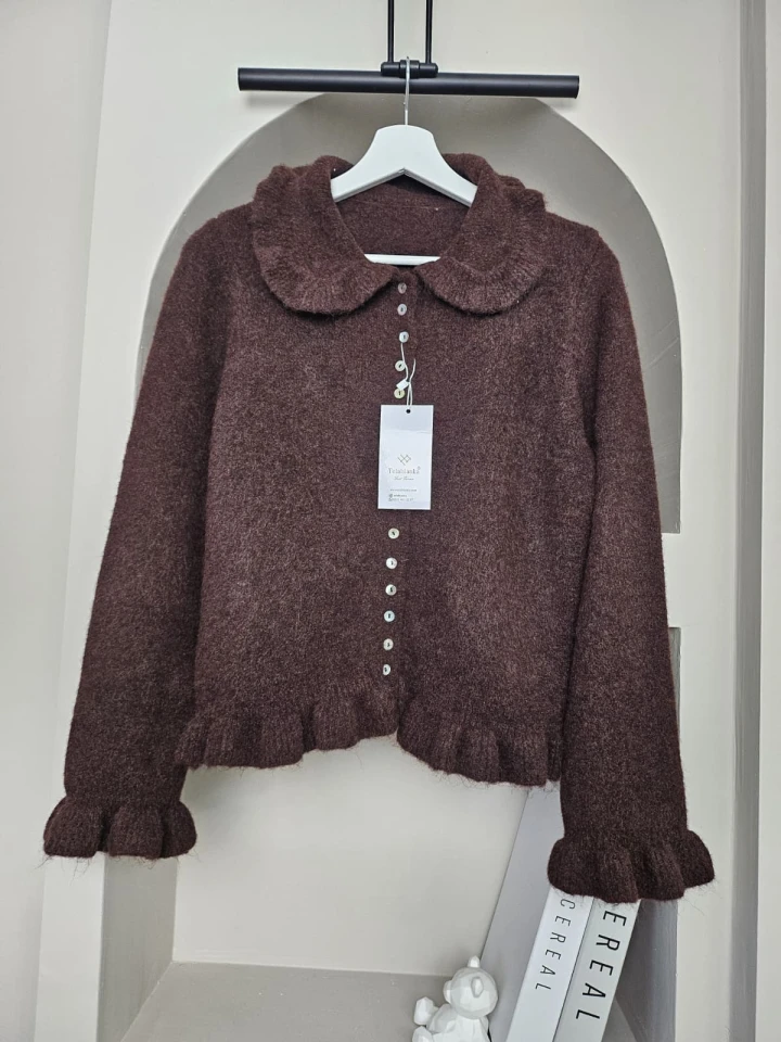 Fırfırlı Sedef Düğmeli Hırka