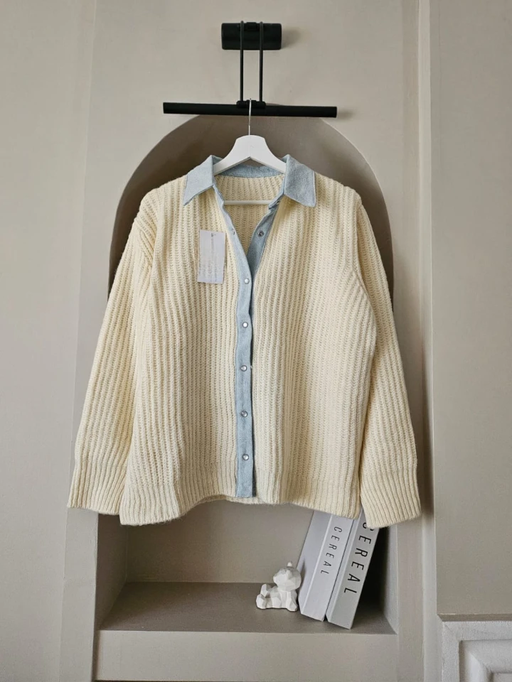 JEAN DETAYLI ÖRGÜ HIRKA