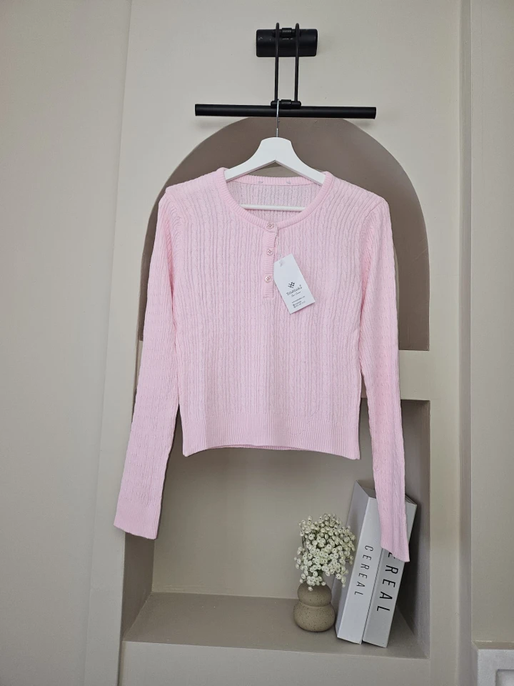 Açık Yaka Örgülü Purry Kazak