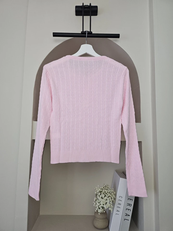 Açık Yaka Örgülü Purry Kazak