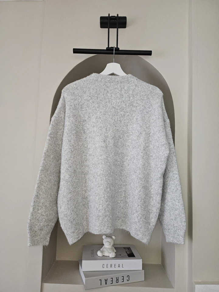 Düğmeli Açık Yaka Clara Triko