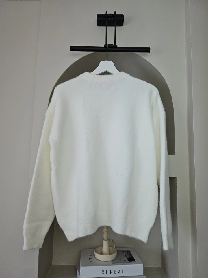 Düğmeli Açık Yaka Clara Triko