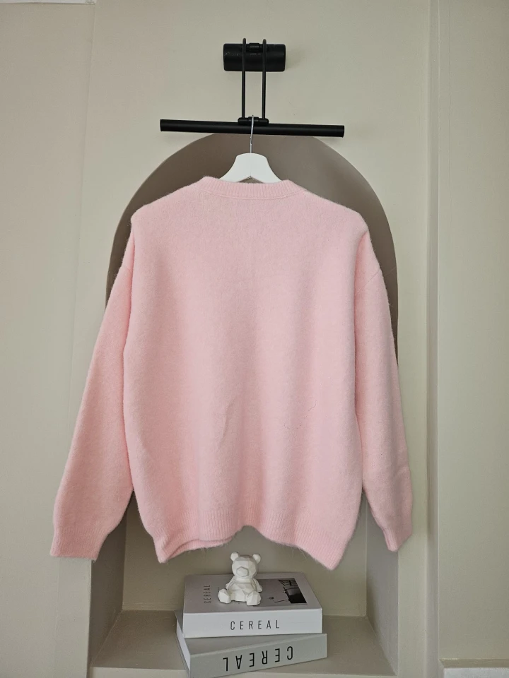 Düğmeli Açık Yaka Clara Triko