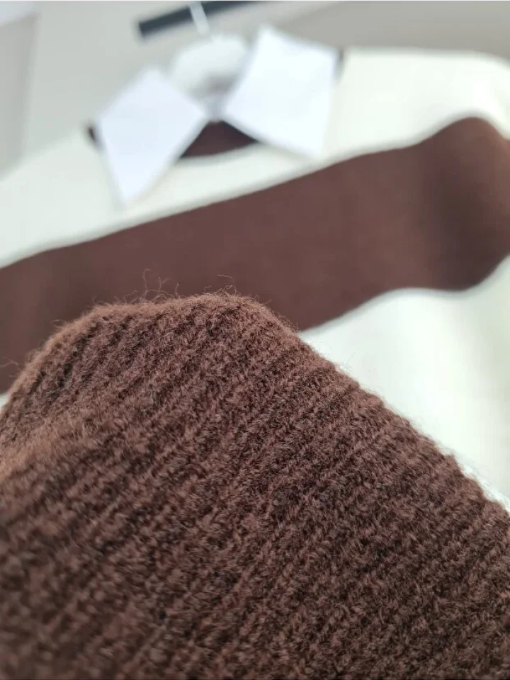 Telablanka Oversize Çizgili Kazak