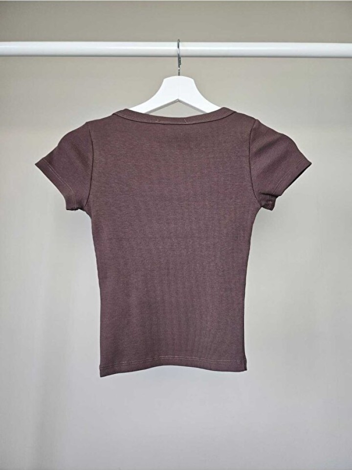 Telablanka Kaşkorse U Yaka Crop Top Tişört