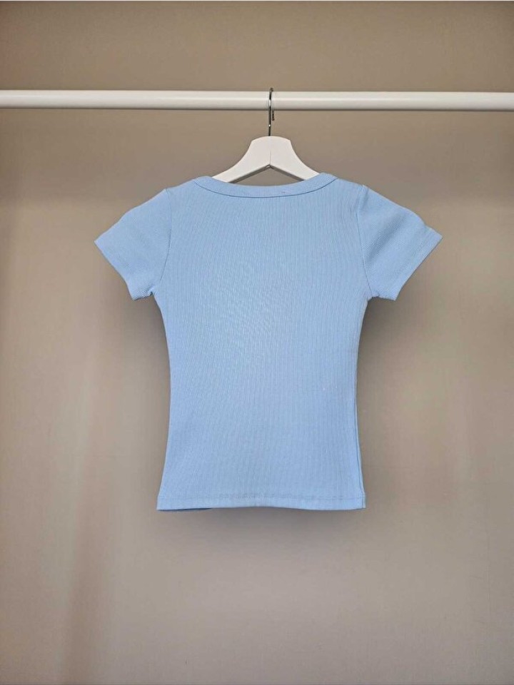 Telablanka Kaşkorse U Yaka Crop Top Tişört